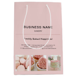 Bäckerei Minimal rosa Foto Business Mittlere Geschenktüte