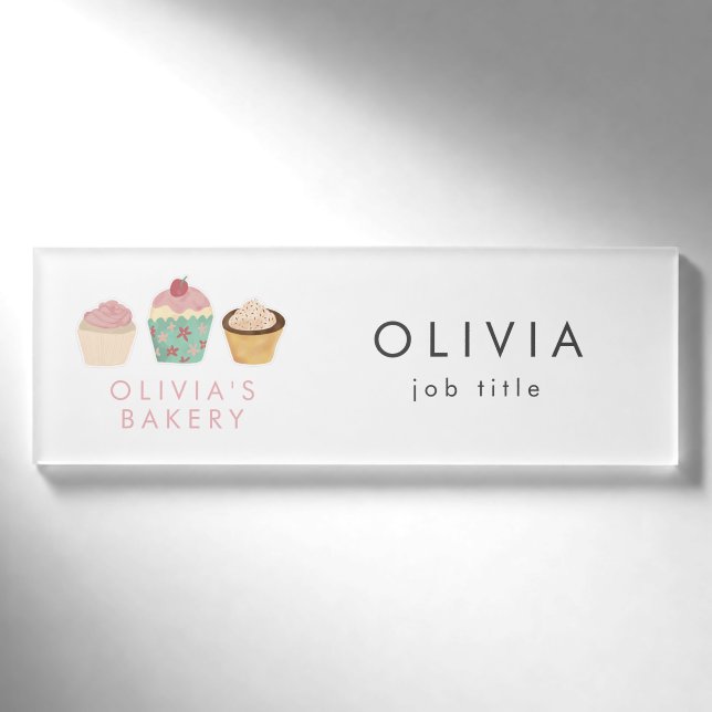 Bäckerei mit Cupcake Namenschild (Vorderseite)