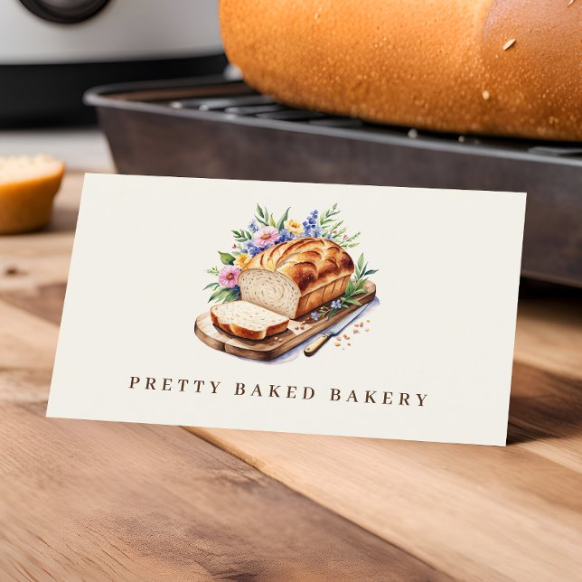 Bäckerei Modernes Aquarellbrot Visitenkarte (Von Creator hochgeladen)
