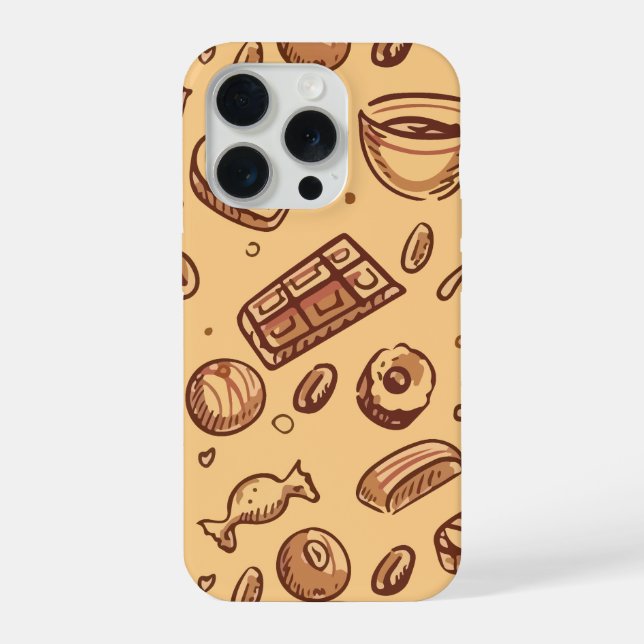 Bäckerei nahtloses Muster iPhone 15 Pro Hülle (Rückseite)