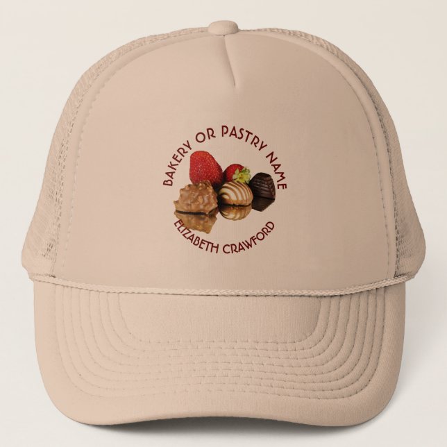 Bäckerei oder Gebäck-Süßigkeitens-Kuchen-Geschäft Truckerkappe (Vorderseite)