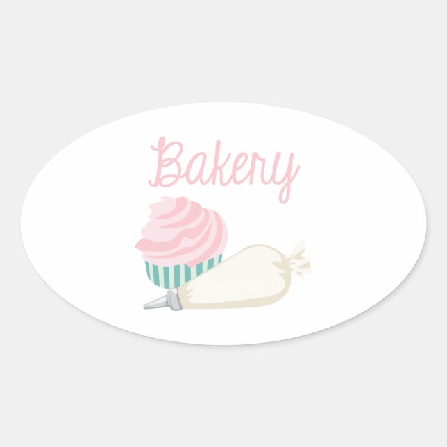 Bäckerei Ovaler Aufkleber (Vorderseite)