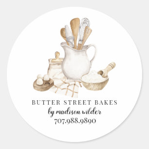 Bäckerei-Pâtissier Aquarell Runder Aufkleber