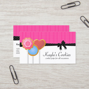 Bäckerei-Plätzchen-Pop-heißes Rosa Visitenkarte