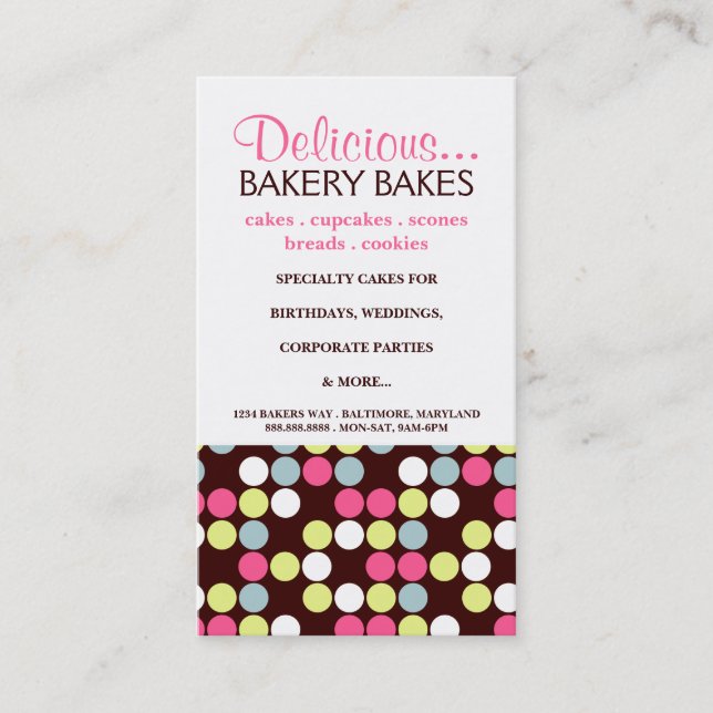 Bäckerei-Punkte |dots3pi der Visitenkarte-| Visitenkarte (Vorderseite)