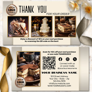 Bäckerei QR Code Foto Vielen Dank für Ihre Bestell Visitenkarte