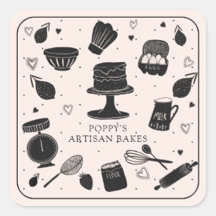 Bäckerei Quadratischer Aufkleber