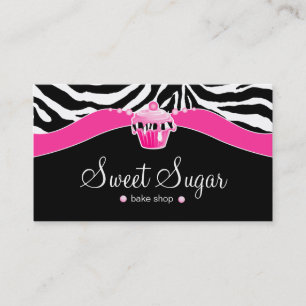 Bäckerei-rosa kleiner Kuchenzebra-Tierdruck Visitenkarte
