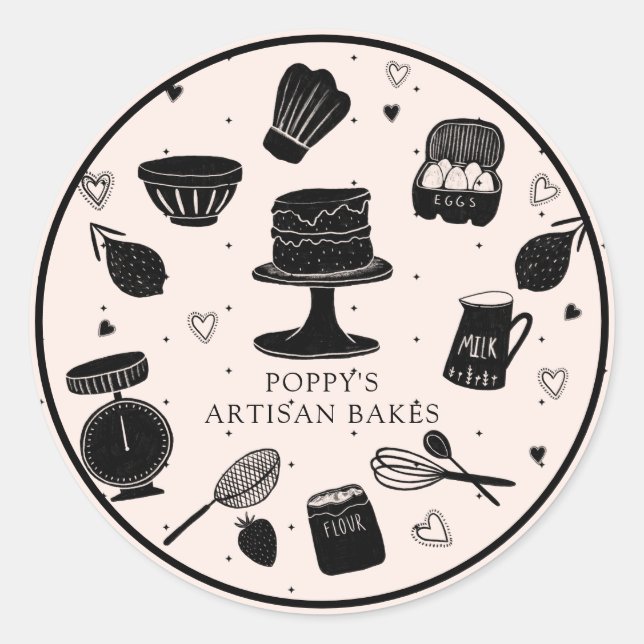 Bäckerei Runder Aufkleber (Vorderseite)