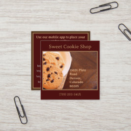 Bäckerei Shop Baker Cookie Quadratische Visitenkarte