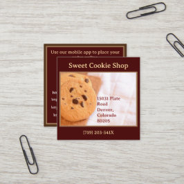 Bäckerei Shop Baker Cookie Quadratische Visitenkarte