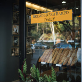Bäckerei Shop Brot Baked Fresh Daily Transparent Fensteraufkleber
