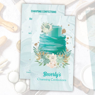 Bäckerei Shop Confection Aquamarin White Business Visitenkarte