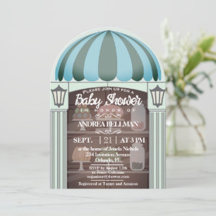 Bäckerei Shop Fenster Baby Boy Dusche Einladung