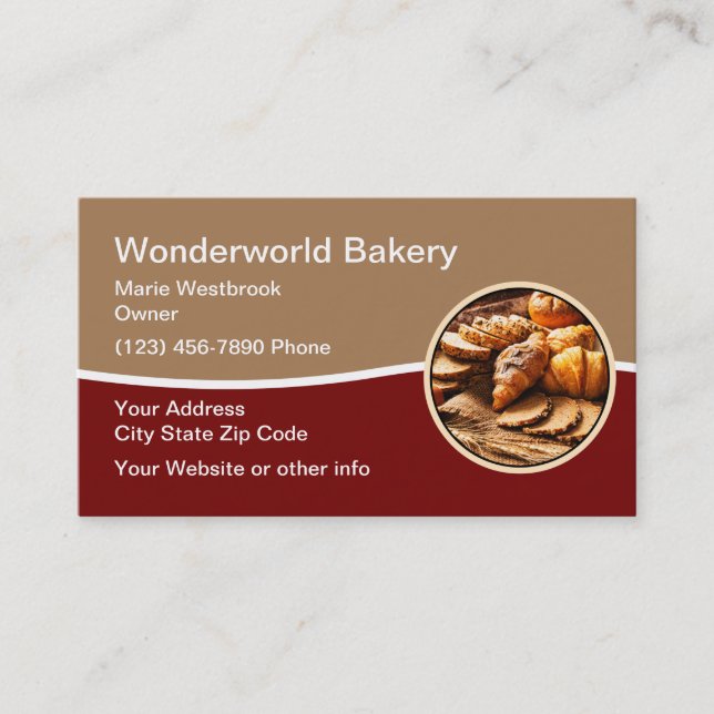 Bäckerei Shop Modern Logo Emblem Visitenkarte (Vorderseite)