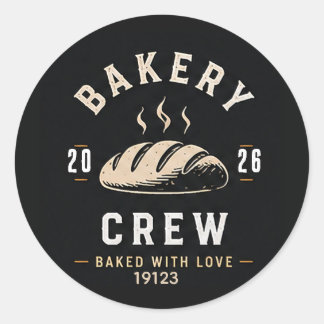 🥖 Bäckerei-Team-Uniform-Logo 🥖 Runder Aufkleber