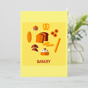 Bäckerei Themenbrot Gebäck und Süßigkeiten Einladung