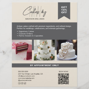 Bäckerei Torte Individuelles Monogramm Logo Geschä Flyer