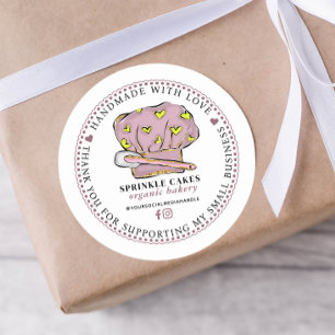 Bäckerei Vielen Dank für Ihr Geschäft Runder Aufkleber