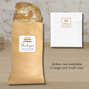 Bäckerei Vielen Dank für Ihre Bestellung Quadratischer Aufkleber