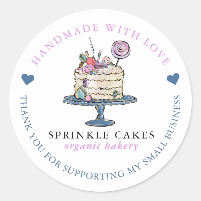 Bäckerei Vielen Dank klassischer Rundaufkleber Runder Aufkleber (Vorderseite)