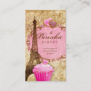 Bäckerei Visitenkarte Paris Eiffelturm Rosa