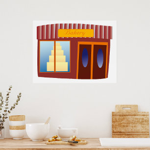 Bäckerei vor dem Kuchen Poster