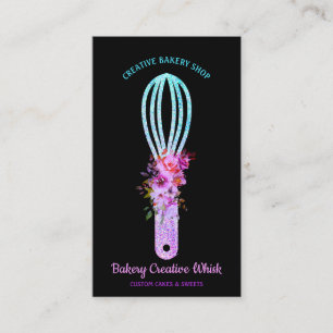 Bäckerei Whisk funkelnd glitz aquamarin Schwarz Visitenkarte