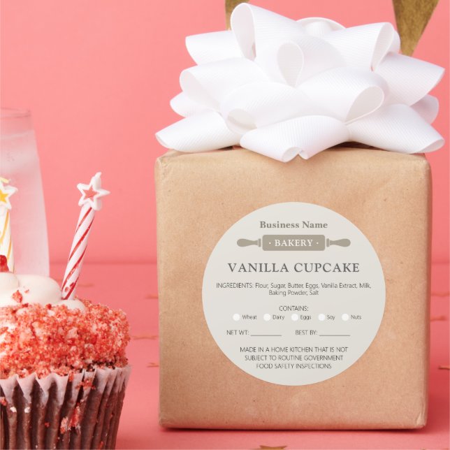 Bäckerei Zuhause Allergy Legallizenz Rolling Butto Runder Aufkleber (Party)