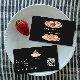 Bäckereien Süßigkeiten Backen QR Code Social Media Visitenkarte
