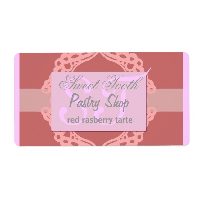 Bäckereietikett Rosa und Silber (Vorne)