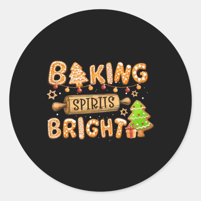 Bäckereigeist strahlend düster Weihnachtsbaum-Weih Runder Aufkleber (Vorderseite)