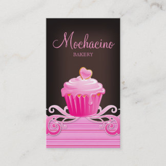 Bäckereikuchen-Rosa-Wirbel schokoladenbraun Visitenkarte