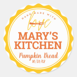 Bäckereimarken + Ihr Name Runder Aufkleber