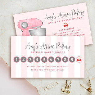 Bäckereimixer Blush Rosa Weiß Streifen Gebäck Kond Treuekarte