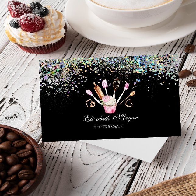 Bäckereiwerkzeuge Cupcake farbenfrohe Confetti, sc Visitenkarte (Von Creator hochgeladen)
