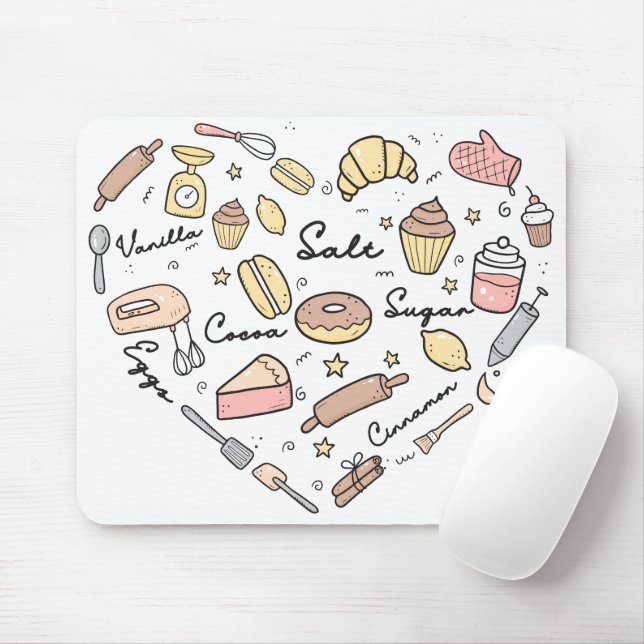 Bäckerherz Gewürzbäckerei Konditorei Koch Mousepad (Mit Mouse)
