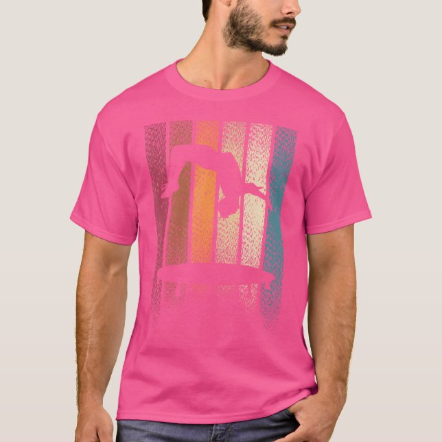 Backflip Trampoline Jumping Jumper Tumbling Retro T-Shirt (Vorderseite)