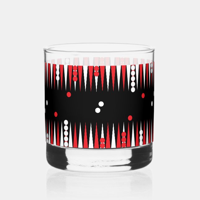 Backgammon Board  Whiskyglas (Vorderseite)