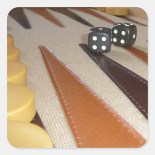 Backgammon-Brett-Aufkleber Quadratischer Aufkleber