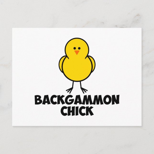 Backgammon Chick Postkarte (Vorderseite)