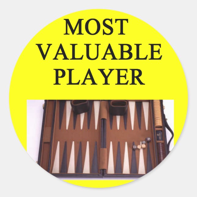 BACKGAMMON - der wertvollste Spieler Runder Aufkleber (Vorderseite)