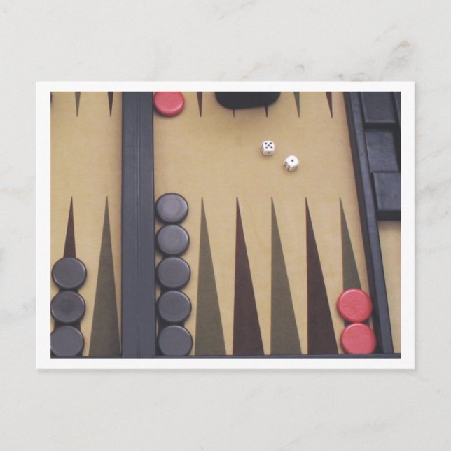 Backgammon Foto Rot und Schwarz Postkarte (Vorderseite)