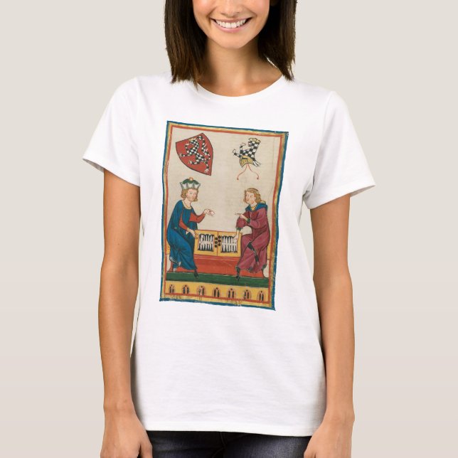 Backgammon Game, mittelalterliche Kunst des 14. Ja T-Shirt (Vorderseite)