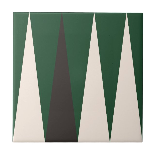 Backgammon Geometric Muster Green Tile Fliese (Vorderseite)