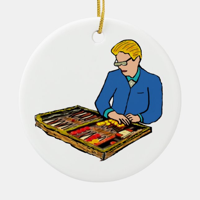 Backgammon Keramik Ornament (Vorne)