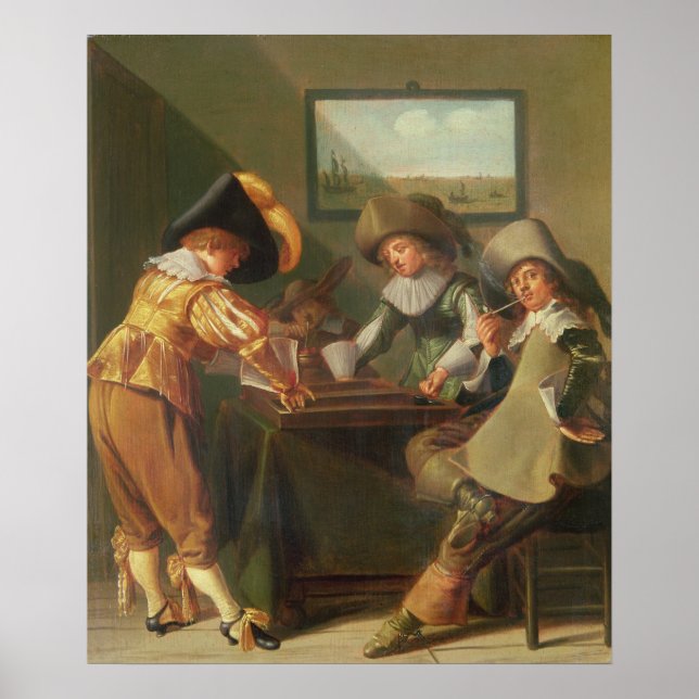 Backgammon Players, 17. Jahrhundert Poster (Vorne)
