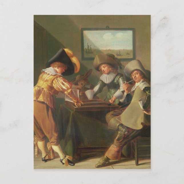 Backgammon Players, 17. Jahrhundert Postkarte (Vorderseite)