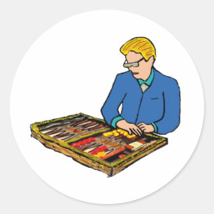 Backgammon Runder Aufkleber