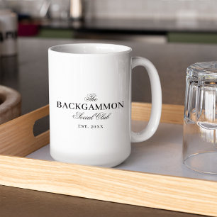 Backgammon Social Club White Zweifarbige Tasse